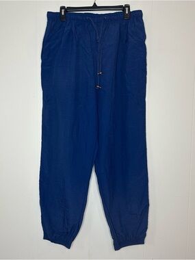 Vintage 90s Catalina Blue Track Jogger Windbreaker Nylon Pants Y2K Sz L Baggy